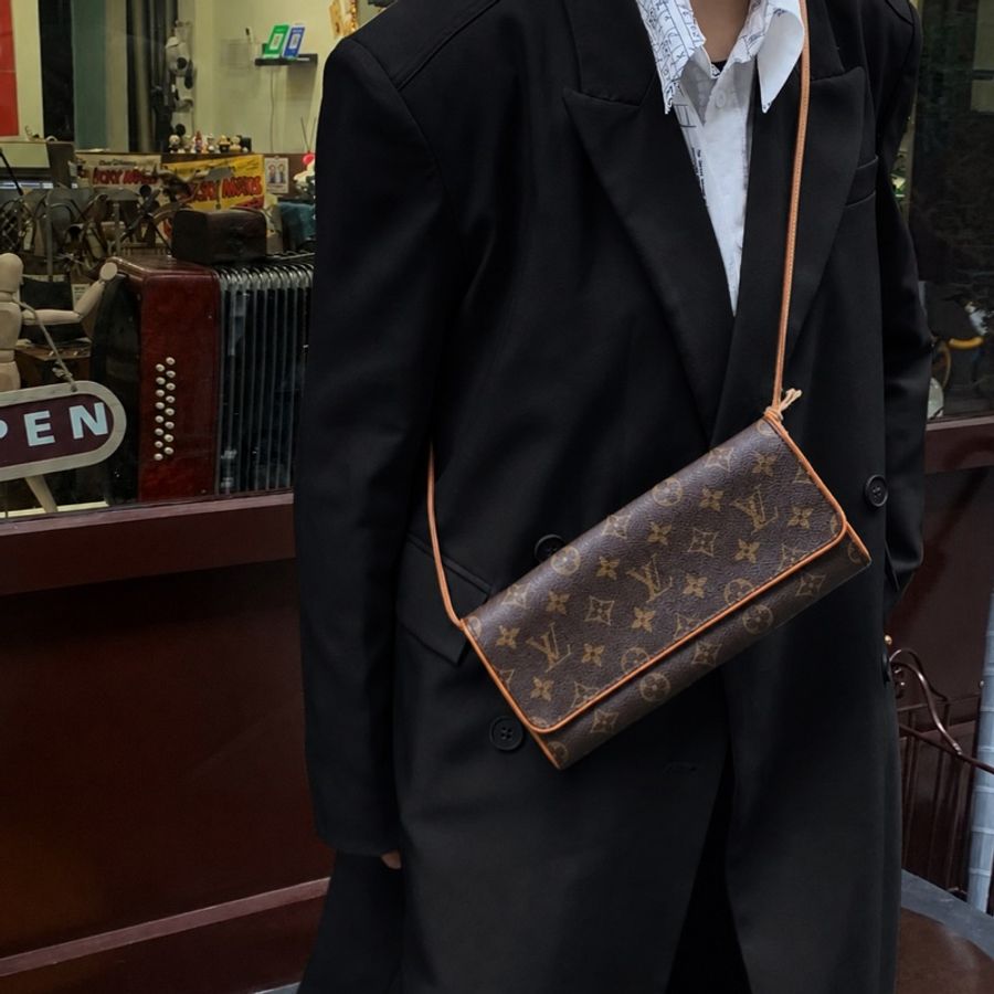 LV 路易威登 原花 Monogram Vintage Cartouchiere 信封包 下蓋包 斜背包 老花包 M51852-1