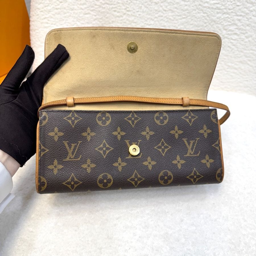LV 路易威登 原花 Monogram Vintage Cartouchiere 信封包 下蓋包 斜背包 老花包 M51852-6