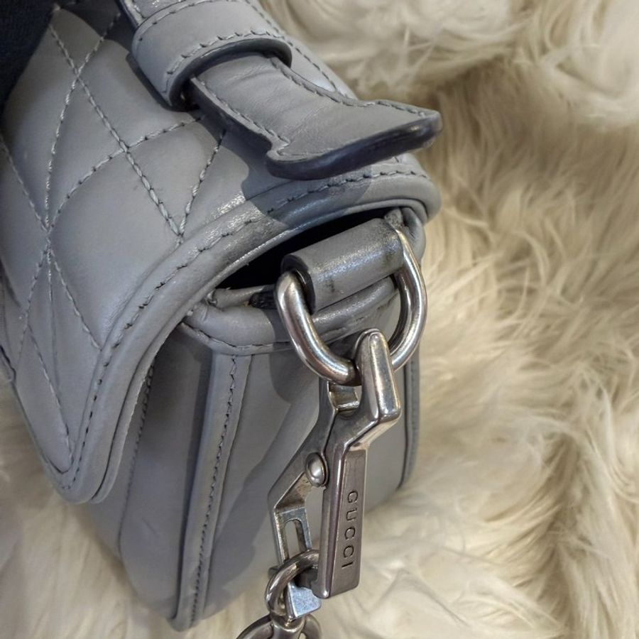 Gucci GG Marmon灰色郵差包-7