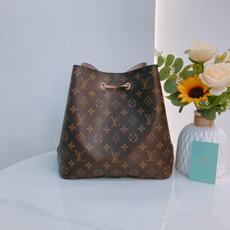 TW4882 Louis Vuitton 路易威登 水桶 粉色 經典老花紋 帆布塗層 Neo Noe MM Bucket Bag Pink Monogram Canvas-2