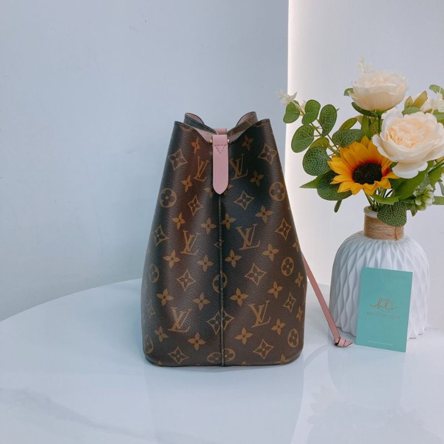 TW4882 Louis Vuitton 路易威登 水桶 粉色 經典老花紋 帆布塗層 Neo Noe MM Bucket Bag Pink Monogram Canvas-3