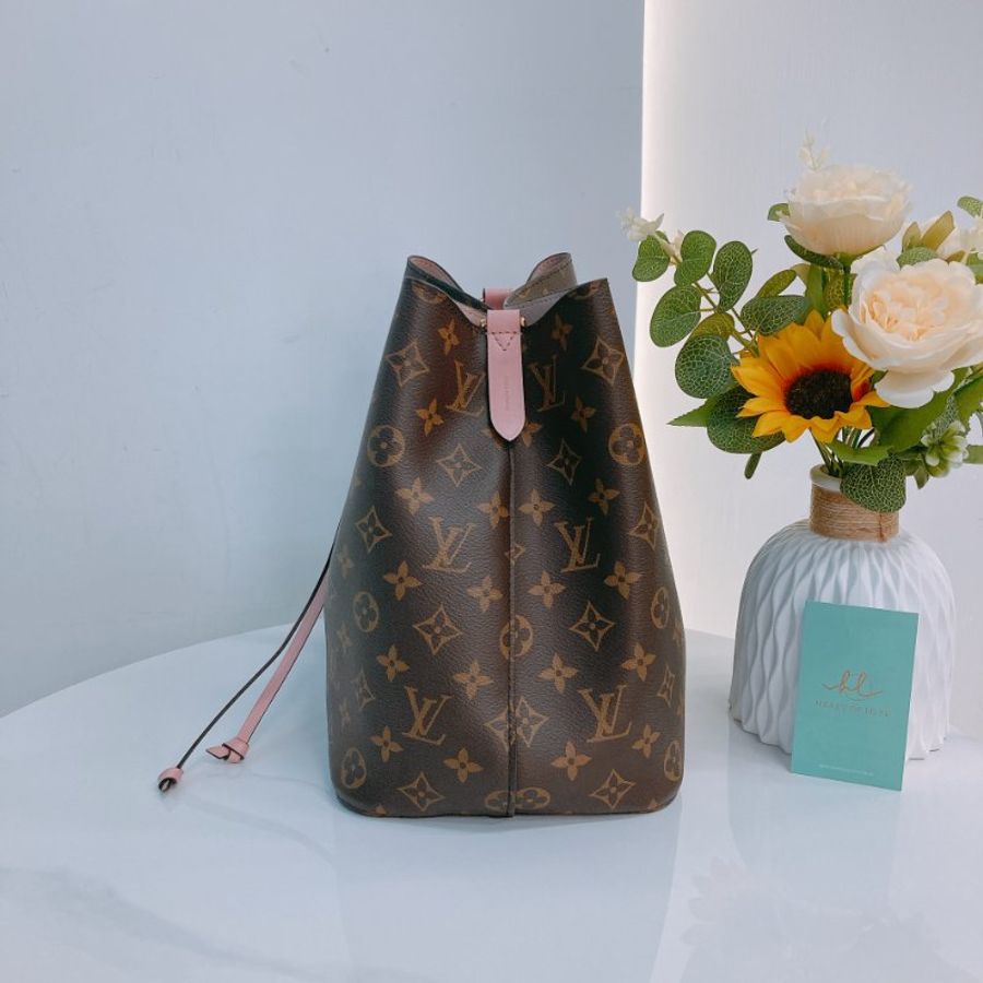 TW4882 Louis Vuitton 路易威登 水桶 粉色 經典老花紋 帆布塗層 Neo Noe MM Bucket Bag Pink Monogram Canvas-4