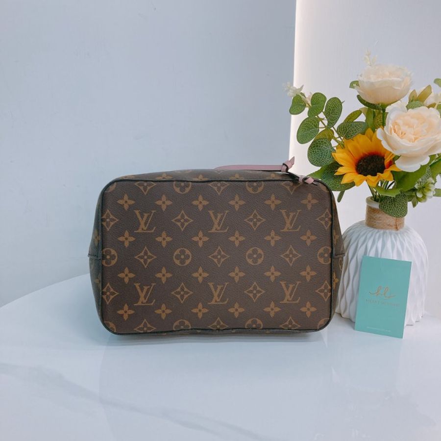 TW4882 Louis Vuitton 路易威登 水桶 粉色 經典老花紋 帆布塗層 Neo Noe MM Bucket Bag Pink Monogram Canvas-5