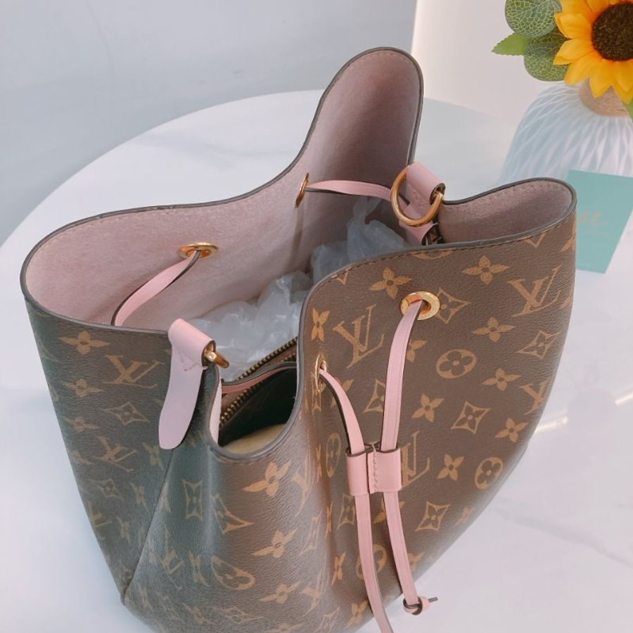TW4882 Louis Vuitton 路易威登 水桶 粉色 經典老花紋 帆布塗層 Neo Noe MM Bucket Bag Pink Monogram Canvas-10