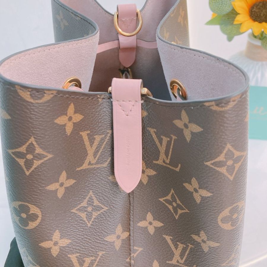 TW4882 Louis Vuitton 路易威登 水桶 粉色 經典老花紋 帆布塗層 Neo Noe MM Bucket Bag Pink Monogram Canvas-14