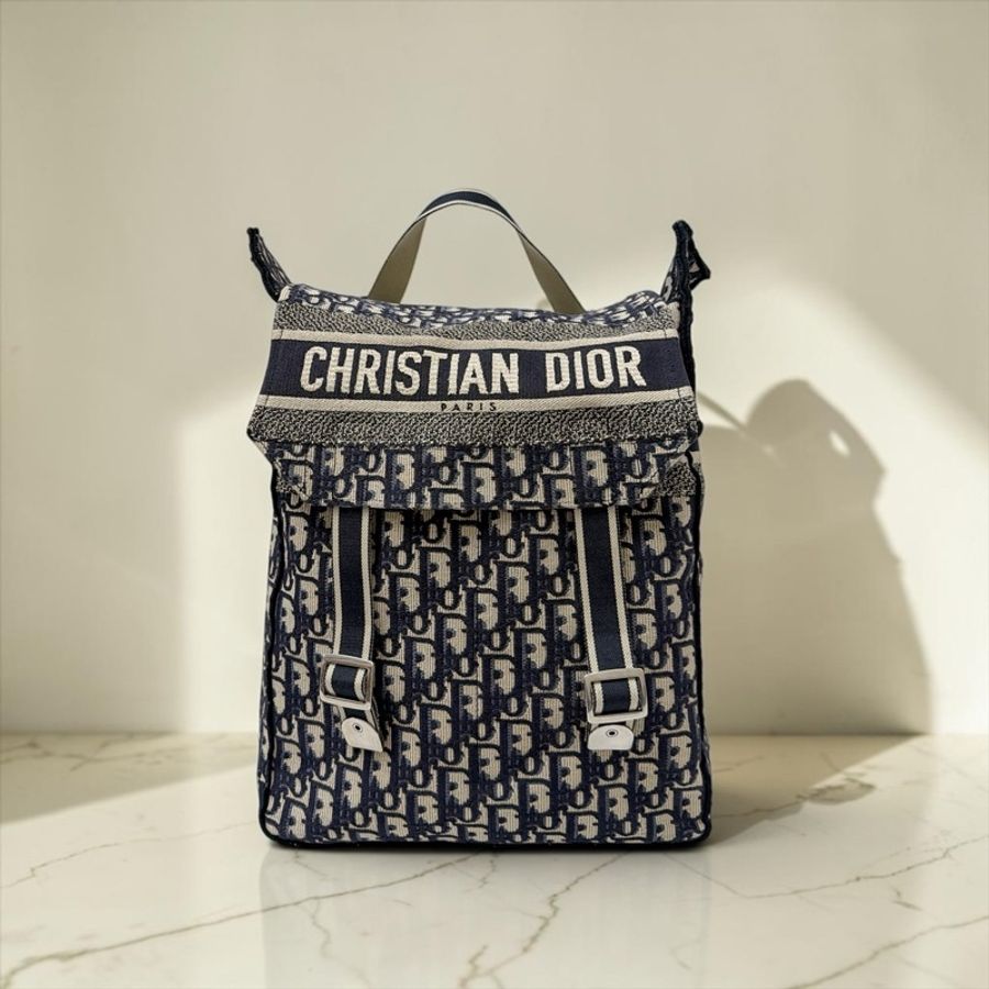 莉亞精品♡ Dior 老花後背包 二手美包-0