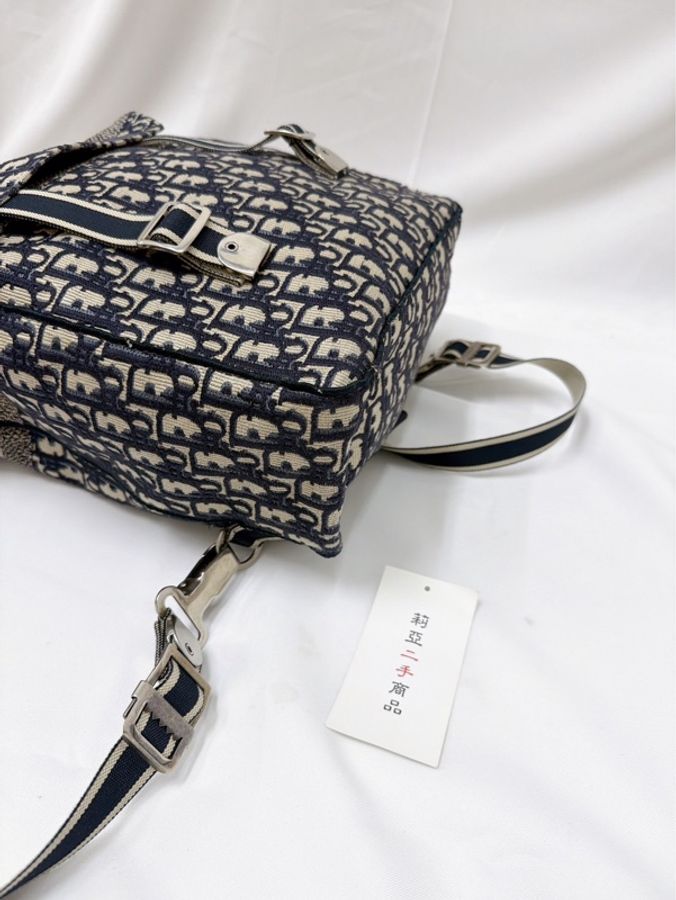 莉亞精品♡ Dior 老花後背包 二手美包-5