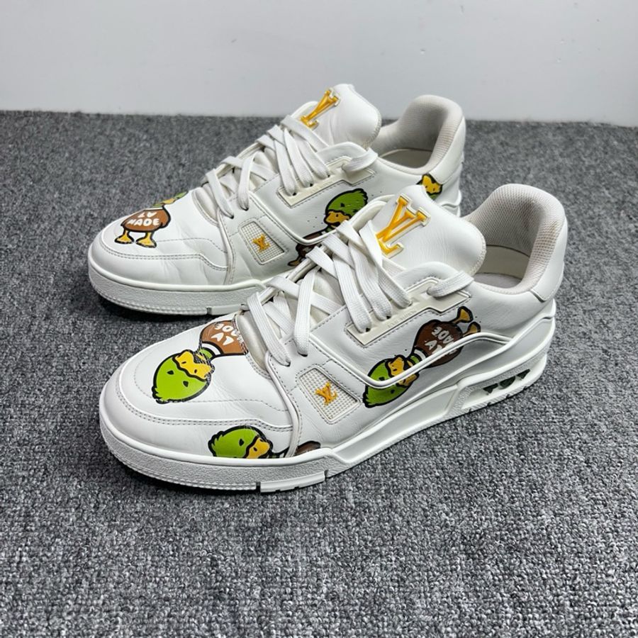 Louis Vuitton 路易威登 LV nigo鸭子 白色Trainer 休闲鞋/41碼-0
