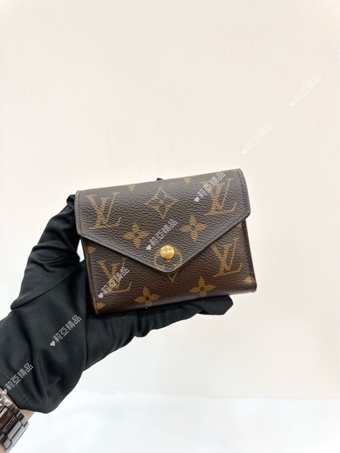 莉亞精品♡ LV M62360 老花三折短夾 粉色 二手美包-1