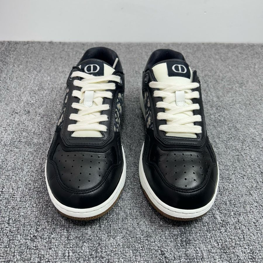 迪奧Dior b27 黑色滿印 老花休閒板鞋 /40碼  97新-3