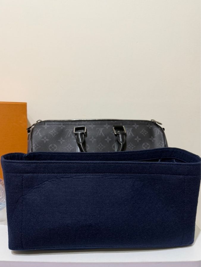Louis Vuitton 路易威登👑 keepall 35 晶片款💕 附件：盒子、袋子、防塵袋、購證 （2024年）內膽 99新✨-9