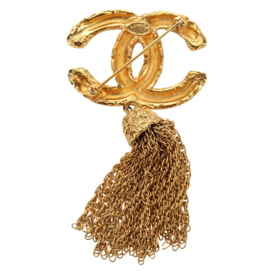 【日本直送】香奈兒 (CHANEL) CC 流蘇熔岩胸針，金色金屬 CC 正品 am11879SM-5