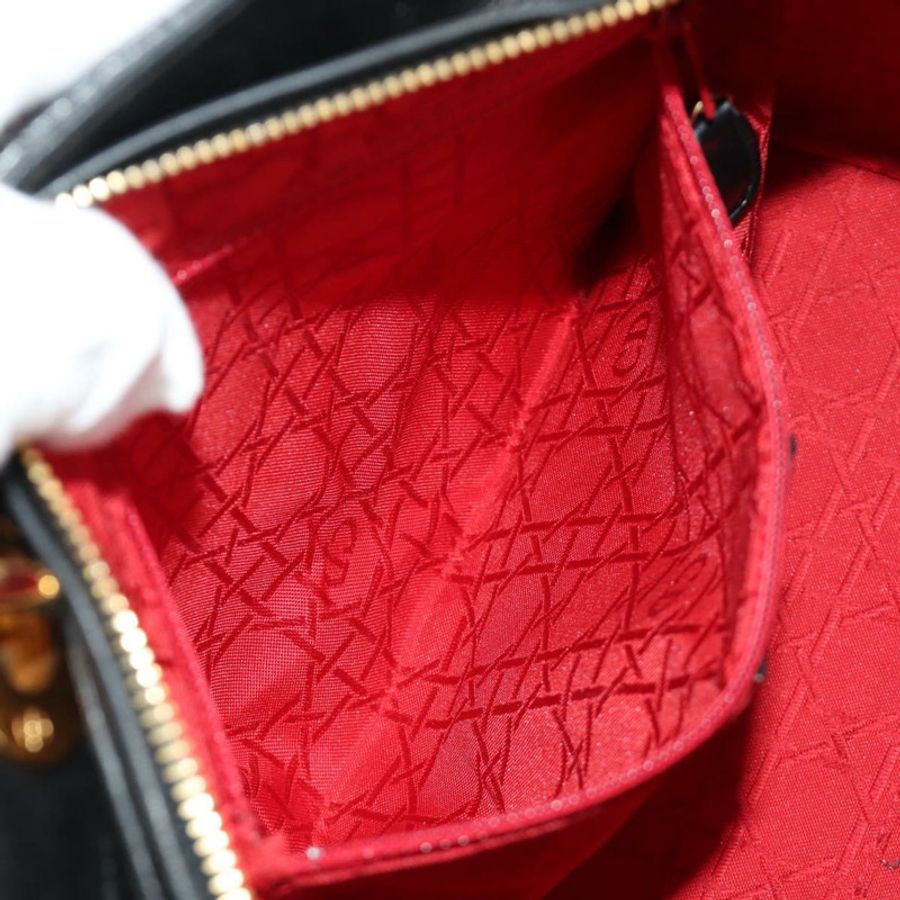 【日本直送】Christian Dior Canage Lady Dior 手提包，羊皮材質，黑色，金色，正品，貨號 185302M-22