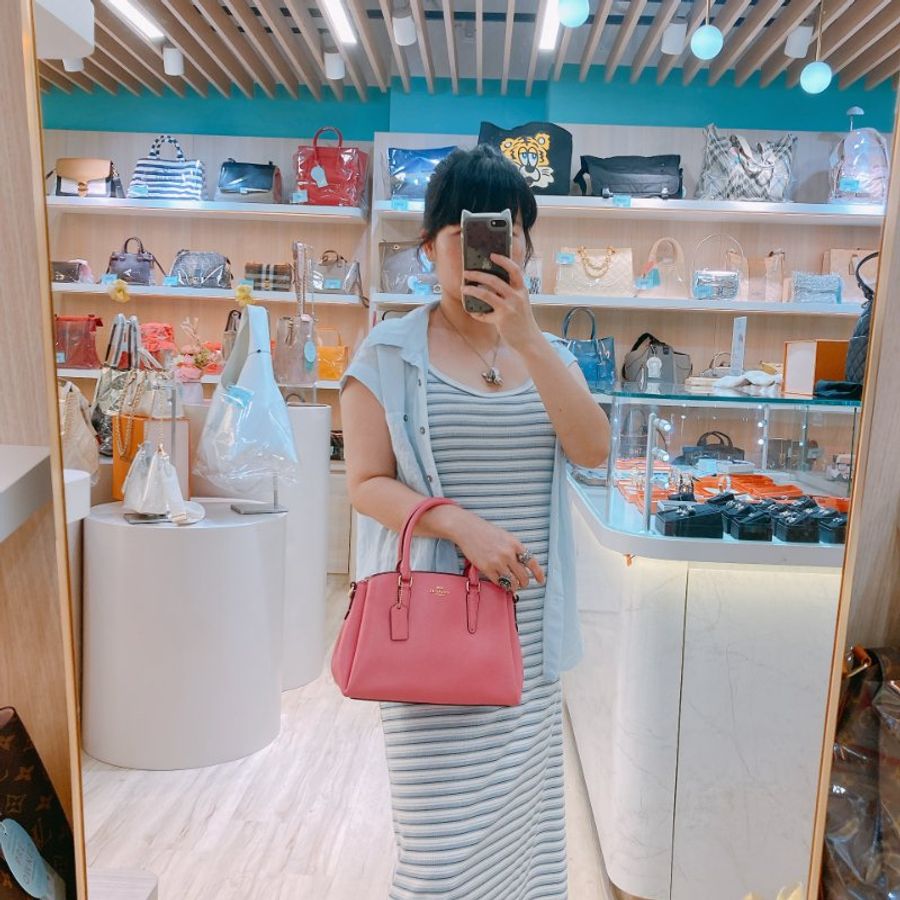 MS0763 Coach 蔻馳 手提 三用 斜背 硬牛皮 唇膏粉 金扣Sage Carryall Mini Calfskin Hot Pink x GHW-1