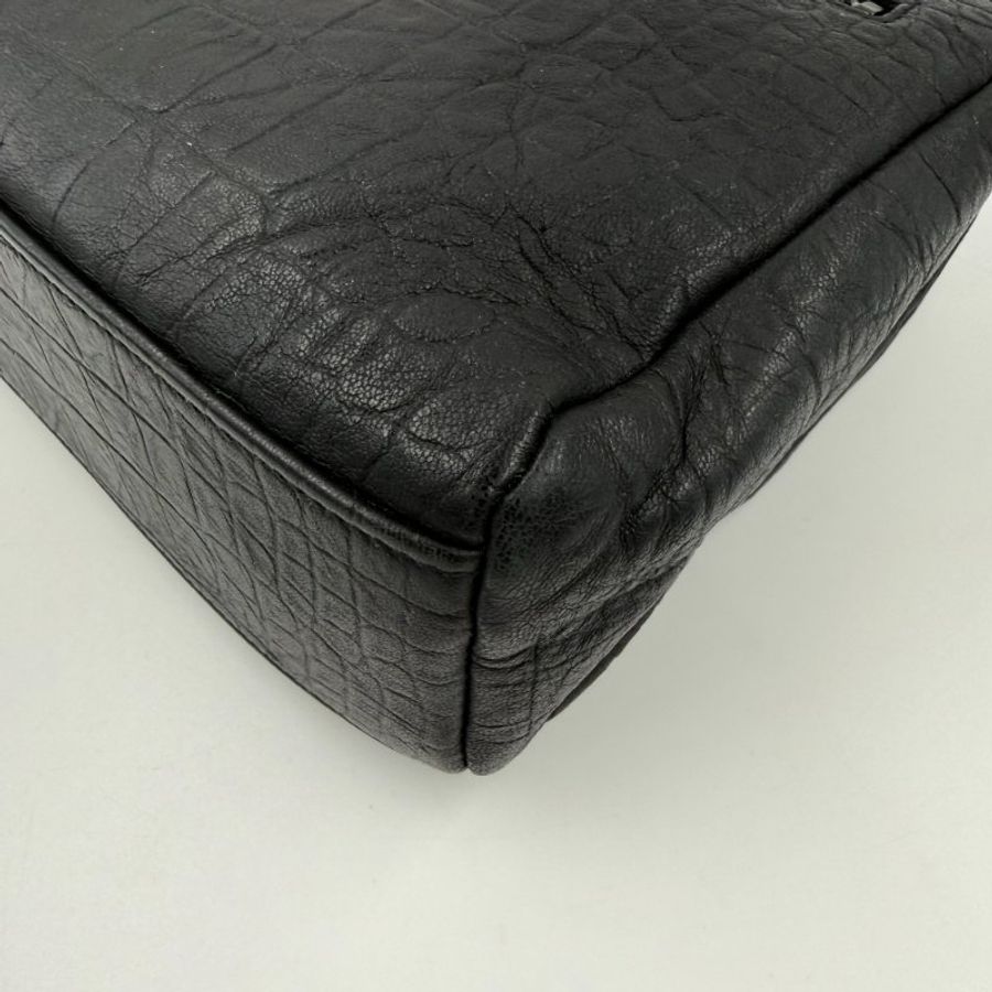 Saint Laurent - YSL黑色鱷魚壓紋霧銀釦wwst hollywood斜背包-11
