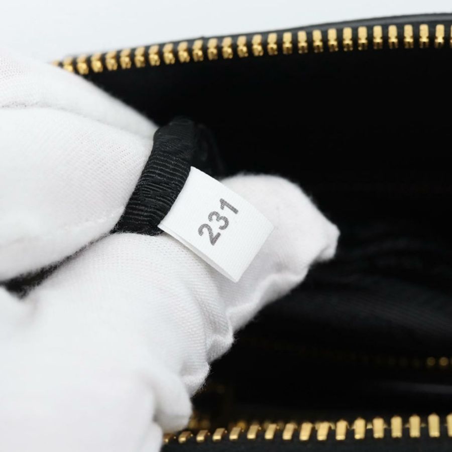 【日本直送】PRADA 手提包 Saffiano 皮革 2way 黑色金色 Auth 185952SAM-10