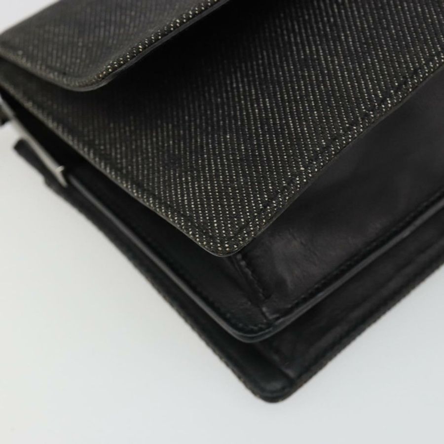 【日本直送】GUCCI 配件包 牛仔布 黑色 銀色 01235 正品 185948A-13