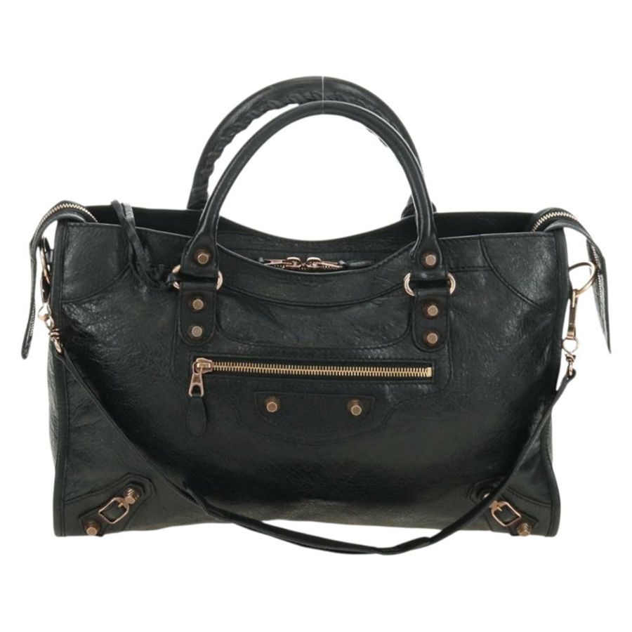 【日本直送】BALENCIAGA Giant City Bag 皮革雙肩包 黑色 金色 281770 正品 yk20502SAM-12