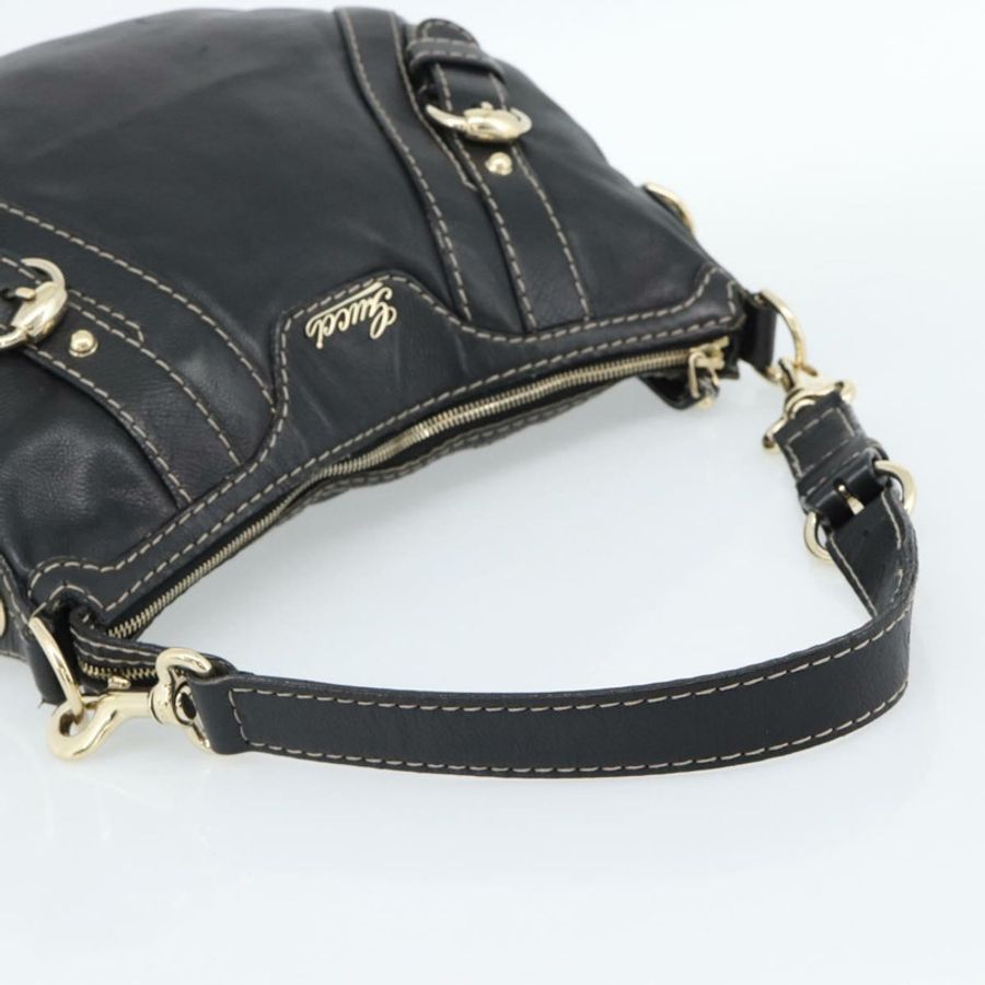 【日本直送】GUCCI 黑色金色皮革單肩包 223937 正品 ka4841V-6