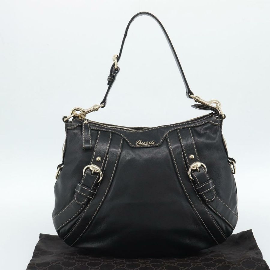 【日本直送】GUCCI 黑色金色皮革單肩包 223937 正品 ka4841V-11