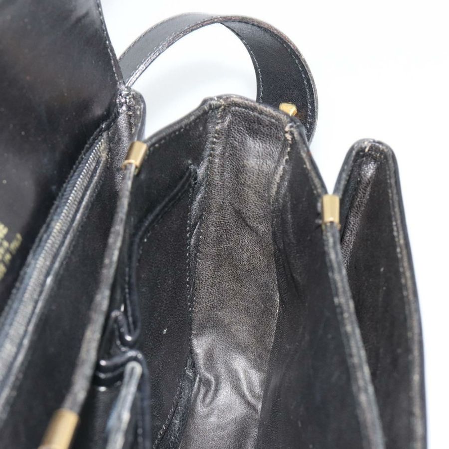 【日本直送】CELINE 馬車圖案肩包，皮革材質，金色/黑色，正品編號 185997A-18
