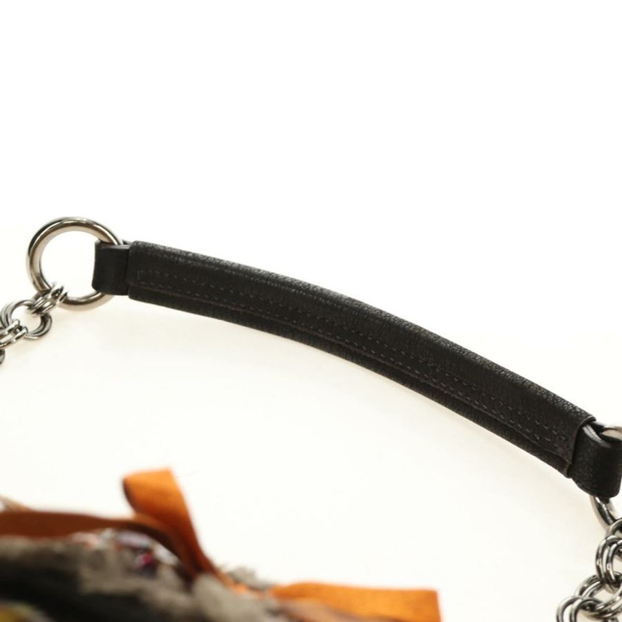 【日本直送】PRADA 鏈條肩背包 帆布 棕色 銀色 正品 185603SM-14