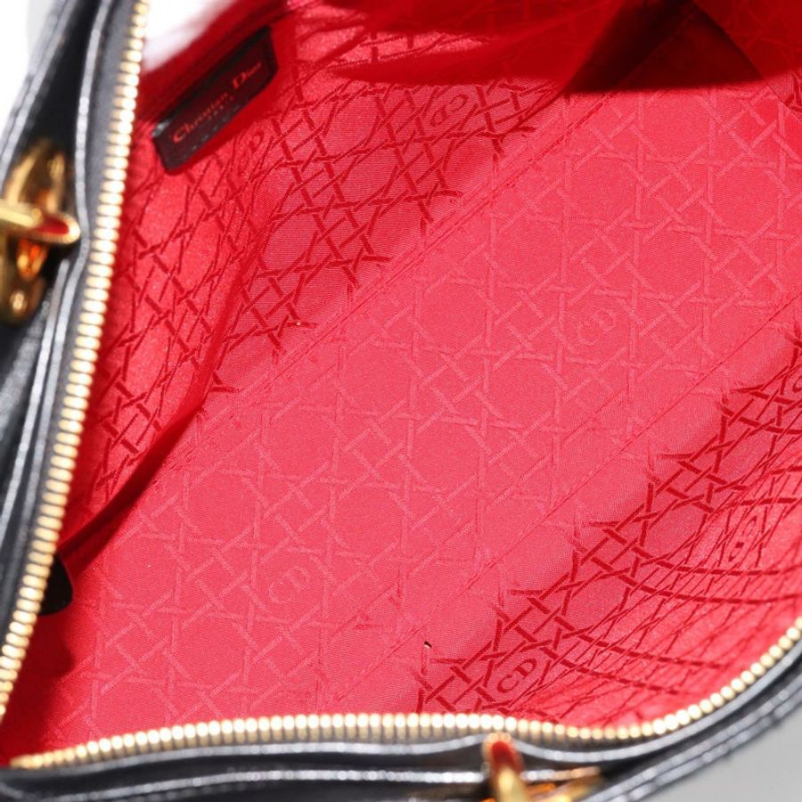 【日本直送】Christian Dior Lady Dior Canage 羊皮兩用包 黑色金色 正品 187084SAM-9