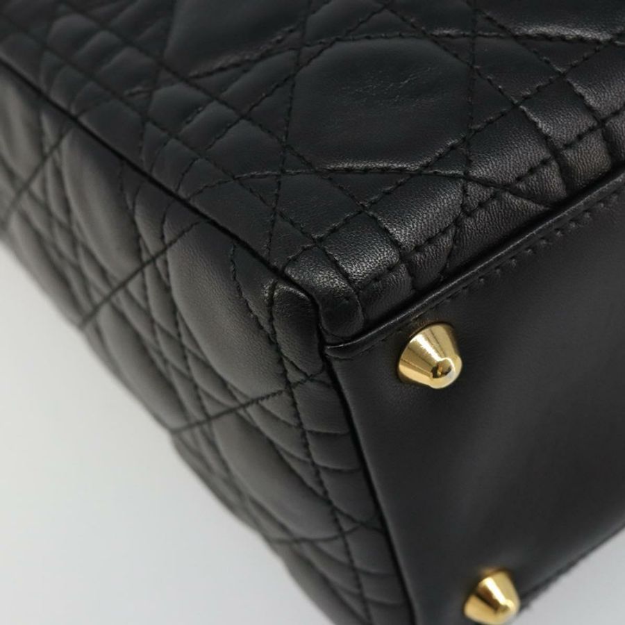 【日本直送】Christian Dior Lady Dior Canage 羊皮兩用包 黑色金色 正品 187084SAM-16
