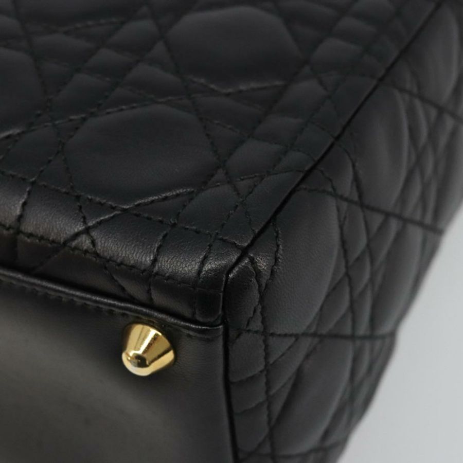 【日本直送】Christian Dior Lady Dior Canage 羊皮兩用包 黑色金色 正品 187084SAM-17