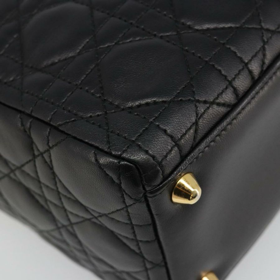 【日本直送】Christian Dior Lady Dior Canage 羊皮兩用包 黑色金色 正品 187084SAM-18