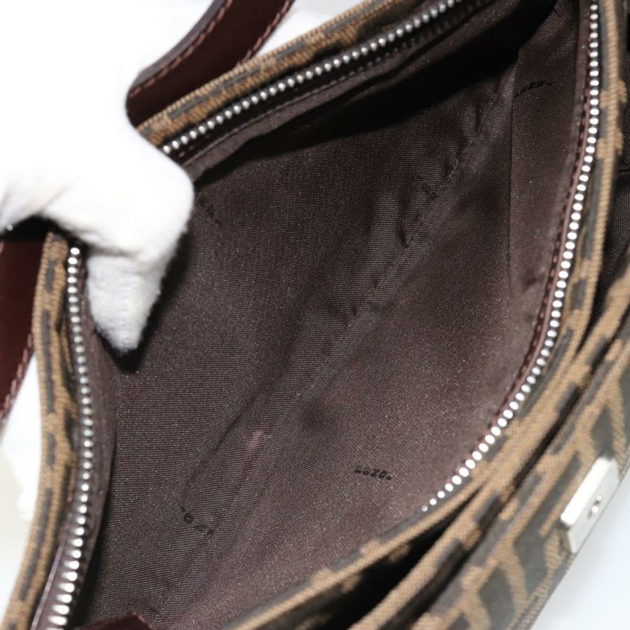 【日本直送】FENDI Zucca帆布Mamma Baguette單肩包 黑色棕色 正品 186900SAM-23