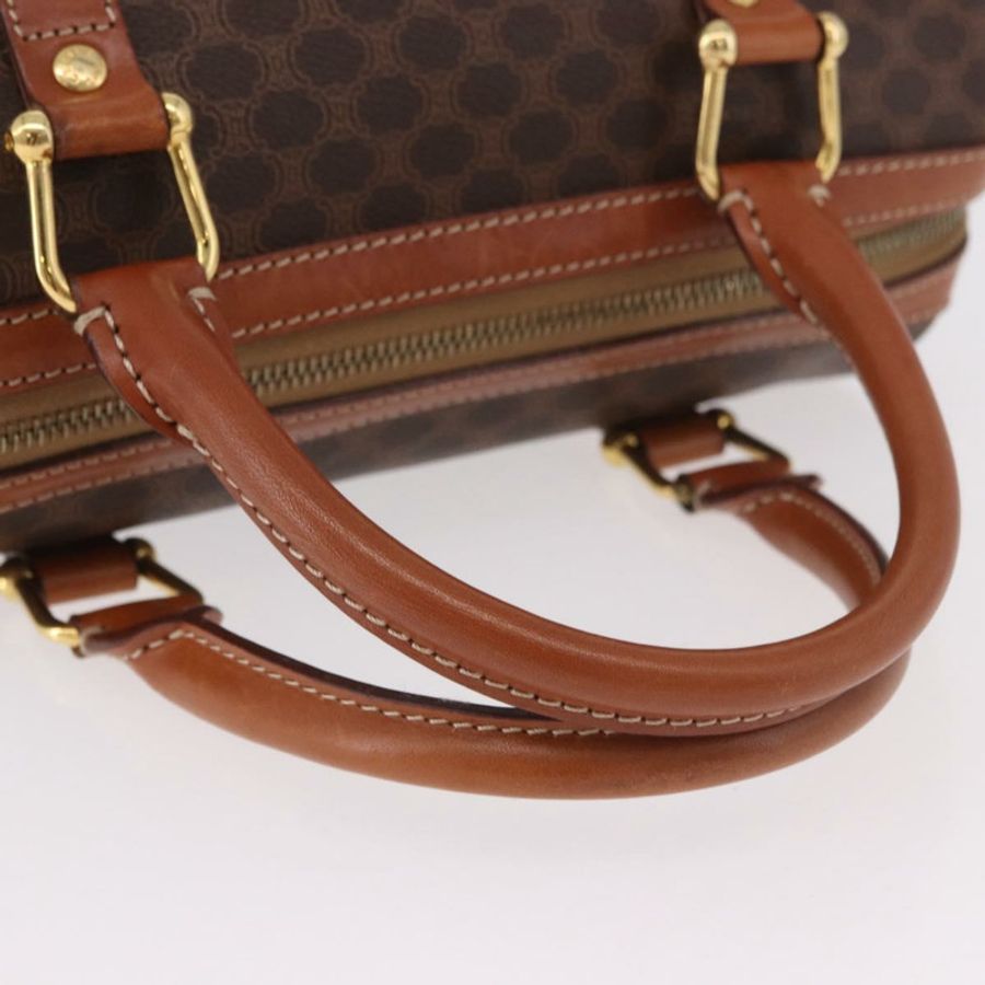 【日本直送】CELINE Macadam帆布手提包 PVC皮革 棕色 金色 正品 186868A-6