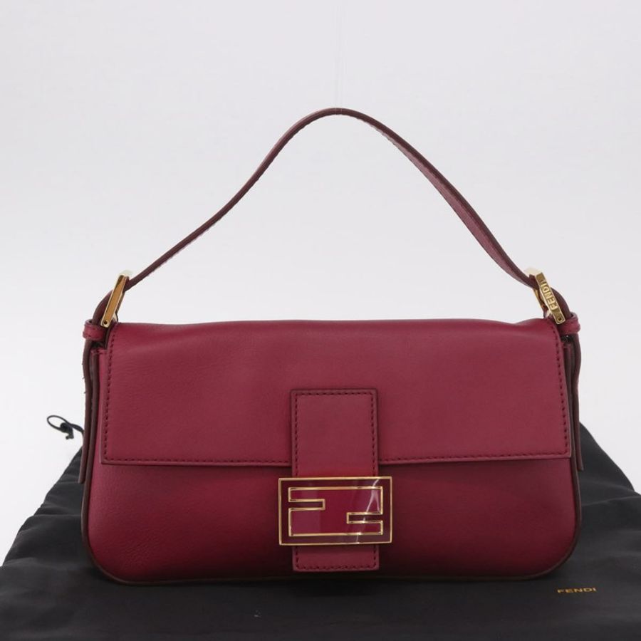 【日本直送】FENDI Mamma Baguette 單肩包，象牙/金色皮革，正品編號 185734SAM-11