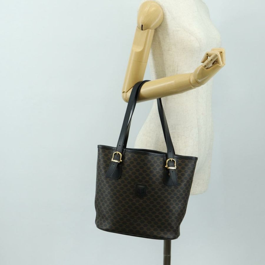 【日本直送】CELINE Macadam帆布托特包 PVC皮革 黑色金色 正品 187136V-24