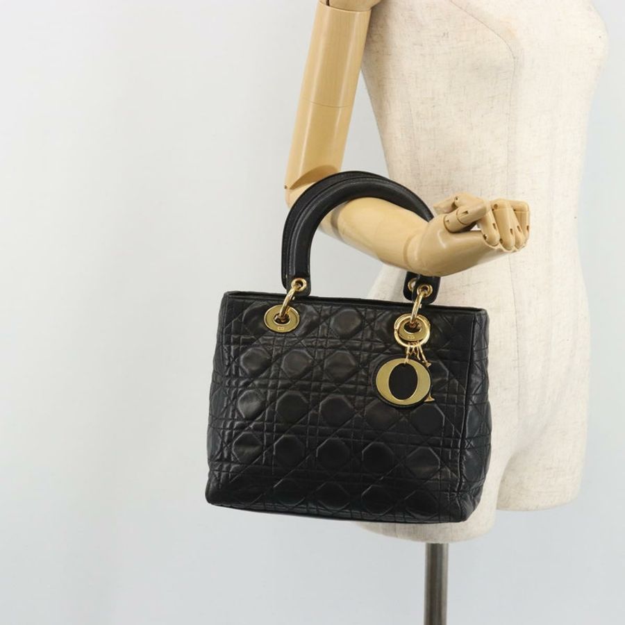 【日本直送】Christian Dior Canage 手袋，羊皮材質，黑色，金色，正品 yk20520SAV-21