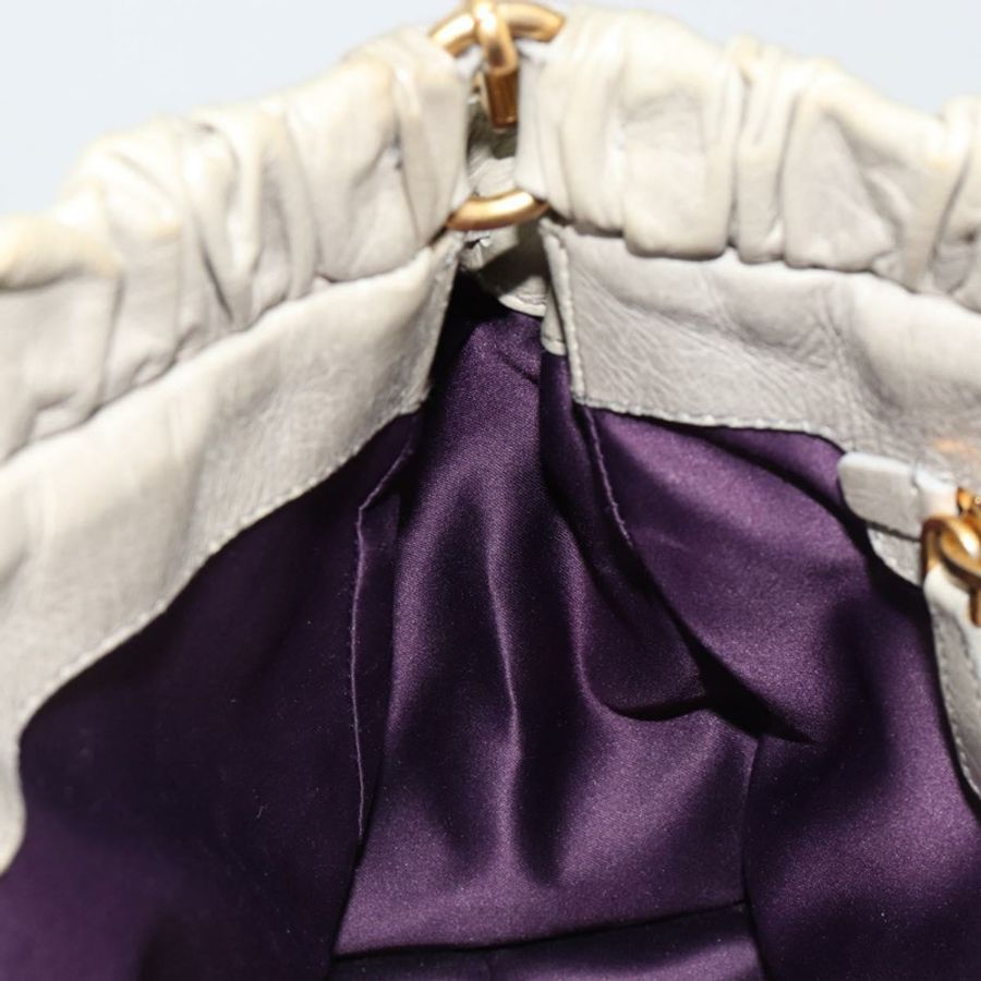 【日本直送】Miu Miu 手提包 皮革 兩用 灰色 金色 正品 yk20560A-24