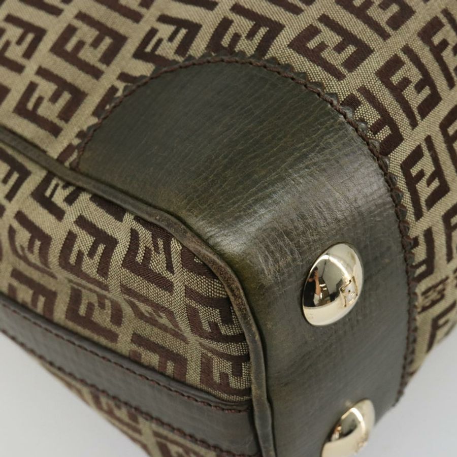 【日本直送】FENDI Zucchino帆布單肩包 米色 金 8BR531 正品 186711V-17