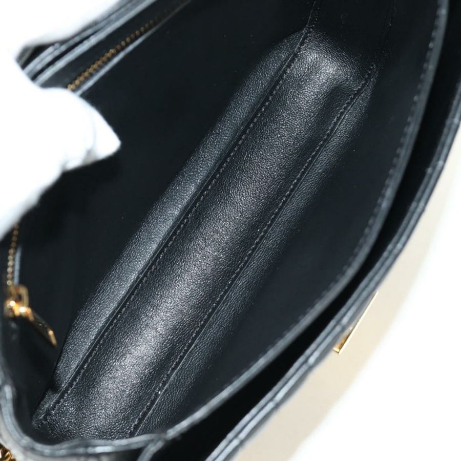 【日本直送】CELINE 鏈條單背包，黑色皮革，金色，正品 186545SAM-8