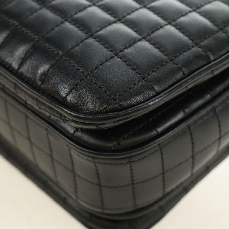 【日本直送】CELINE 鏈條單背包，黑色皮革，金色，正品 186545SAM-17