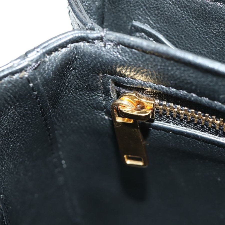 【日本直送】CELINE 鏈條單背包，黑色皮革，金色，正品 186545SAM-23