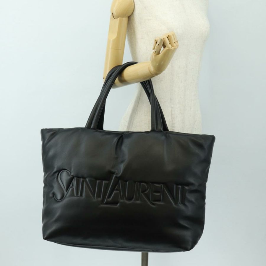 【日本直送】SAINT LAURENT 黑色羊皮托特包，正品，貨號 185833SM-25