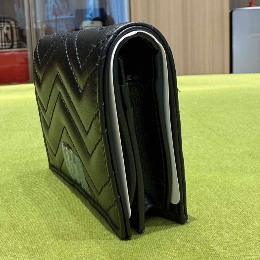 閒置新古馳/Gucci 黑色真皮 錢包卡包-3