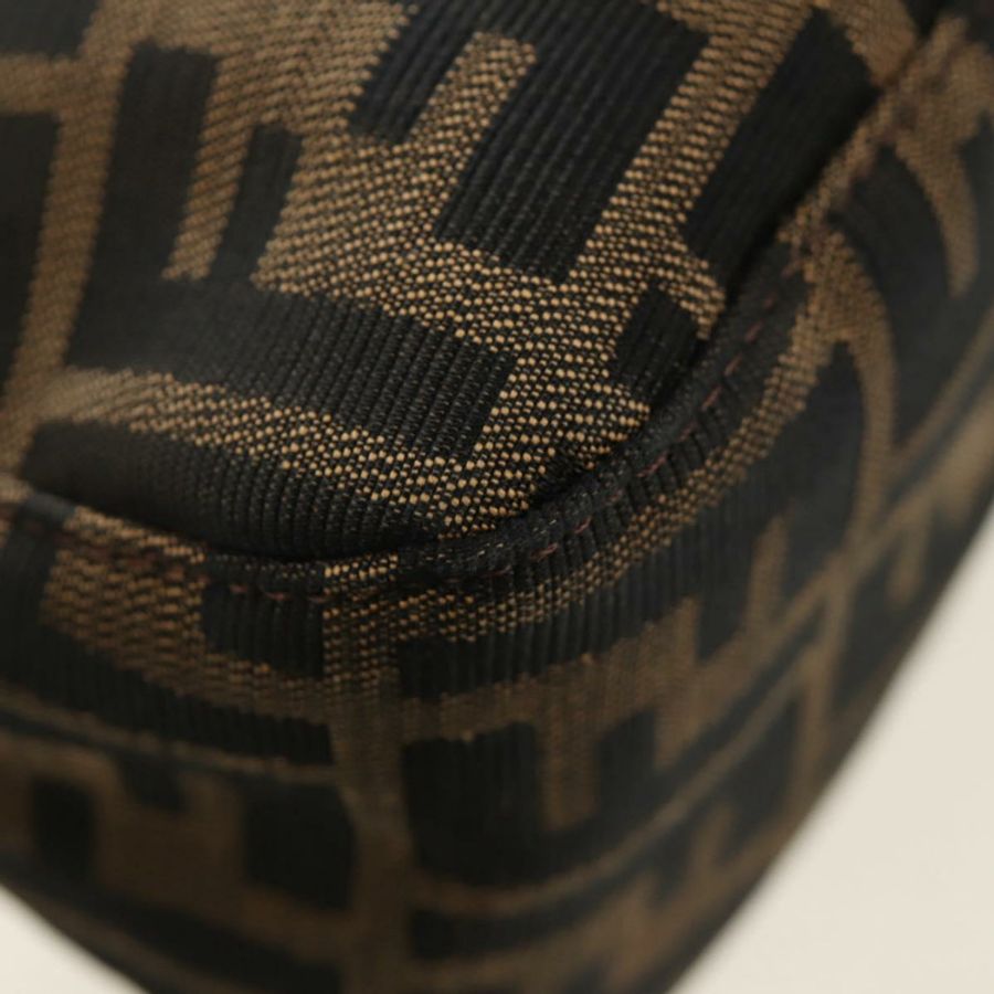【日本直送】FENDI Zucca帆布Mamma Baguette迷你肩背包 黑色棕色 正品 yk20529SAM-16