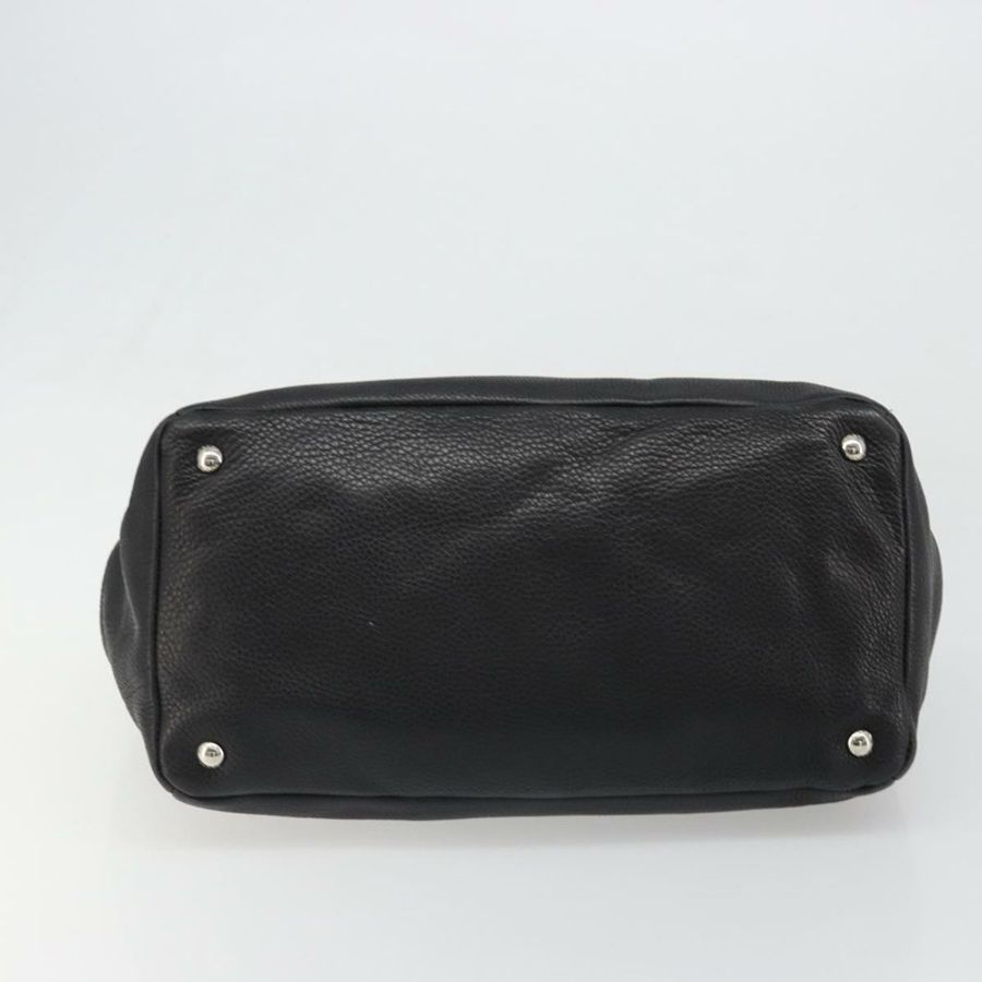 【日本直送】PRADA 皮革手提包 2way 黑色銀色 Auth yk20528A-4