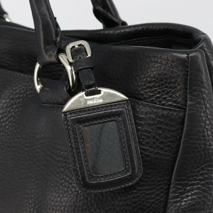 【日本直送】PRADA 皮革手提包 2way 黑色銀色 Auth yk20528A-18