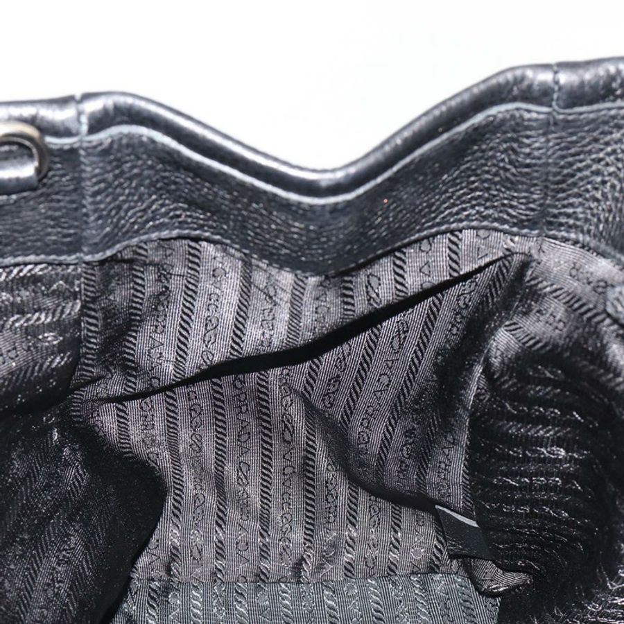 【日本直送】PRADA 皮革手提包 2way 黑色銀色 Auth yk20528A-21