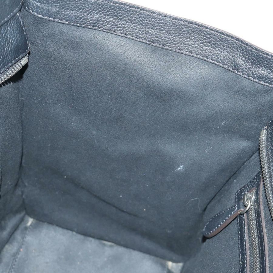 【日本直送】CELINE Luggage Mini Shopper 手提包，黑色銀色皮革，正品 yk20549SAM-20