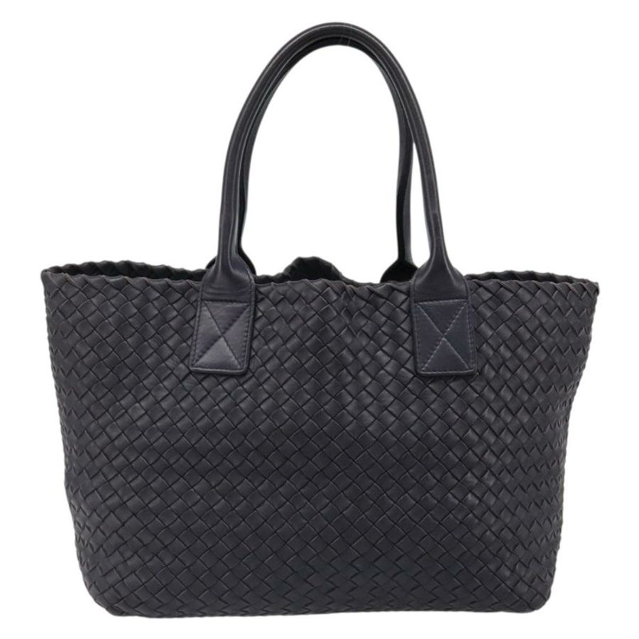 【日本直送】BOTTEGA VENETA INTRECCIATO Cabas PM 手提包 皮革 紫色 金飾 正品 yk20527SAV-12