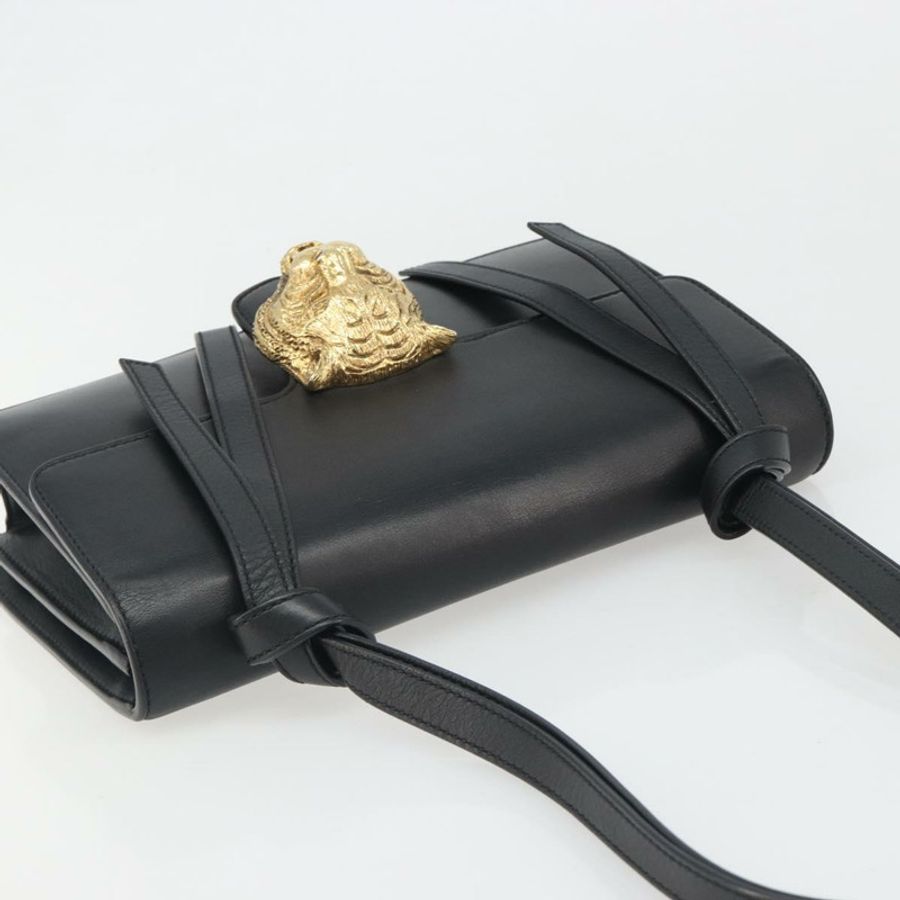 【日本直送】GUCCI 黑色金色皮革單肩包 412007 正品 mr2562V-5