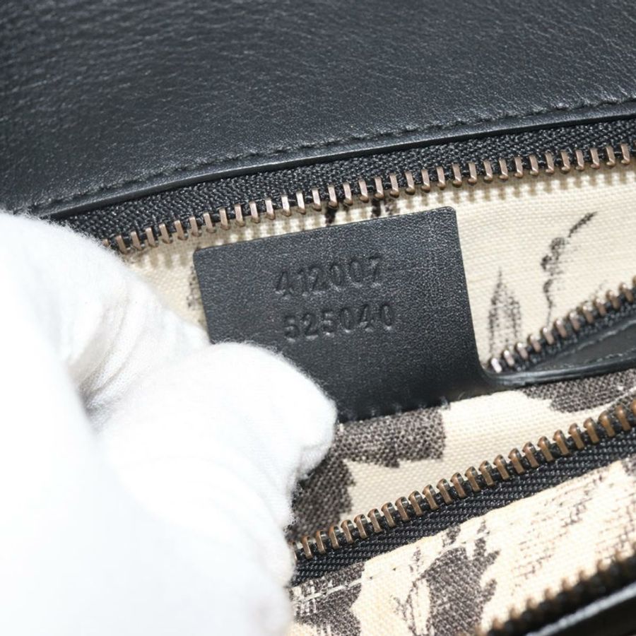 【日本直送】GUCCI 黑色金色皮革單肩包 412007 正品 mr2562V-11
